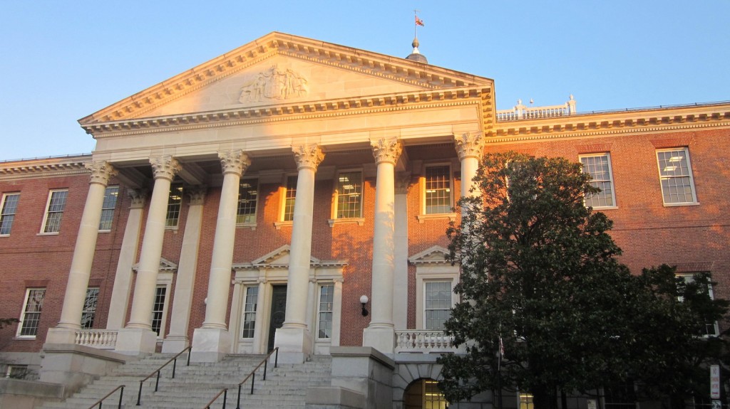 State House at sunset.