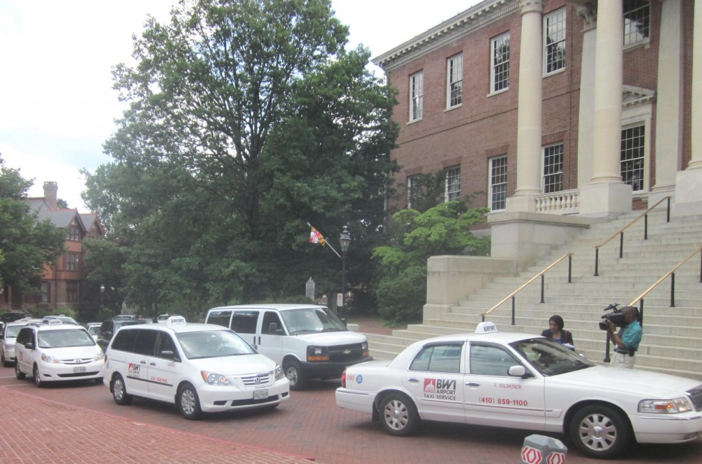 BWI cabs protest at the State House.