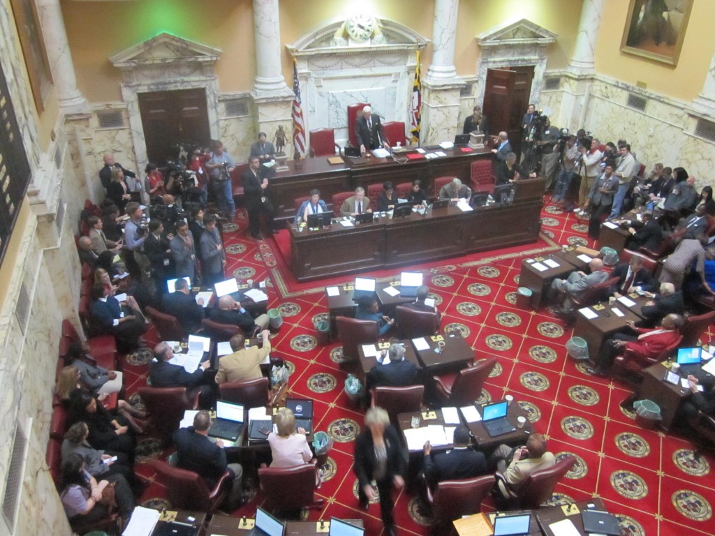 The Senate floor as the final debate on gay marriage begins.