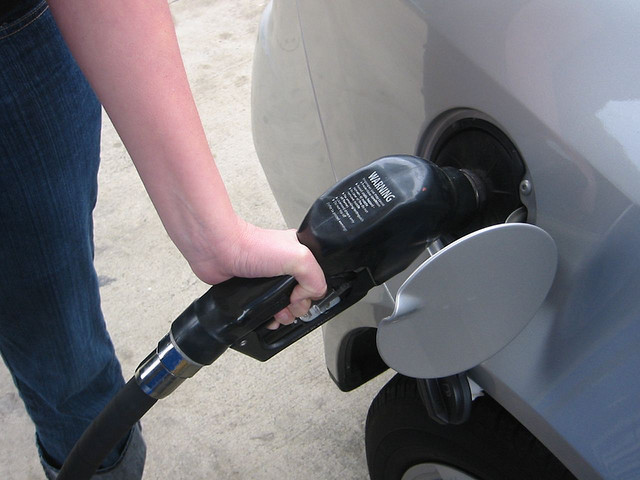 Pumping gas in car