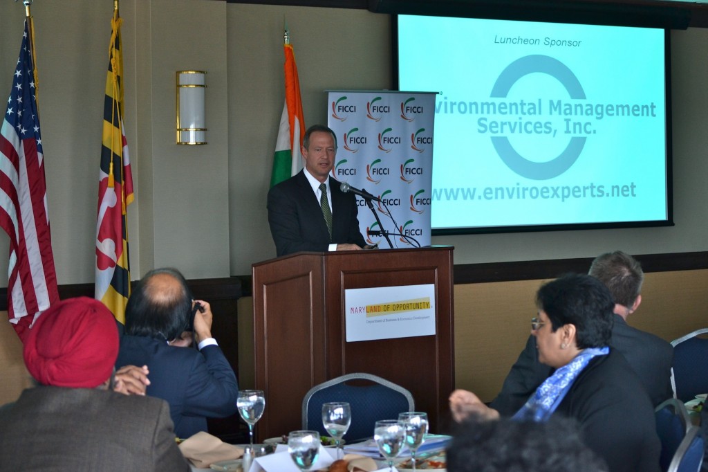 Gov. Martin OMalley addresses Maryland and Indian business leaders.