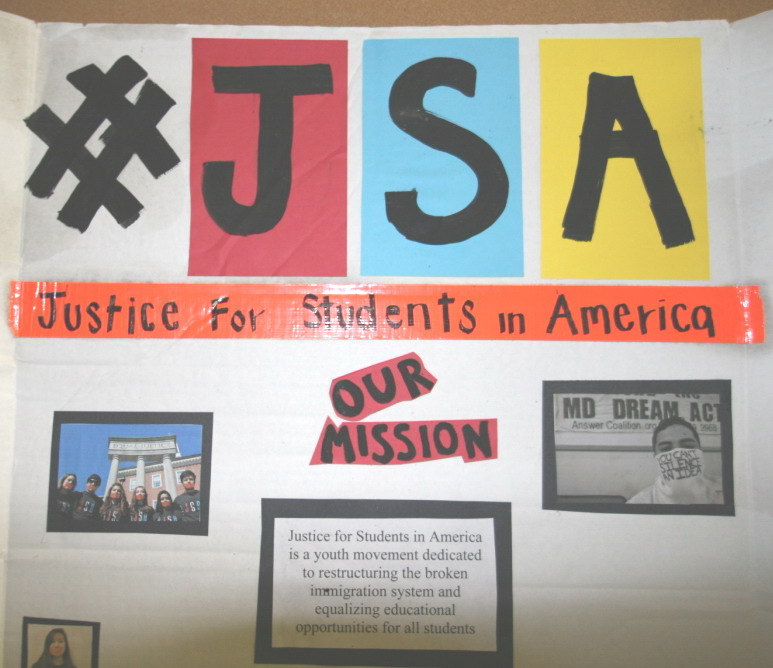 Justice for Students poster board