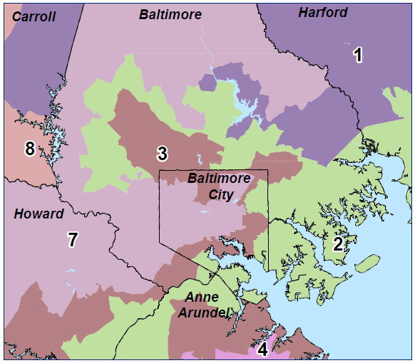 Congressional districts Balt area 1-2-3-7
