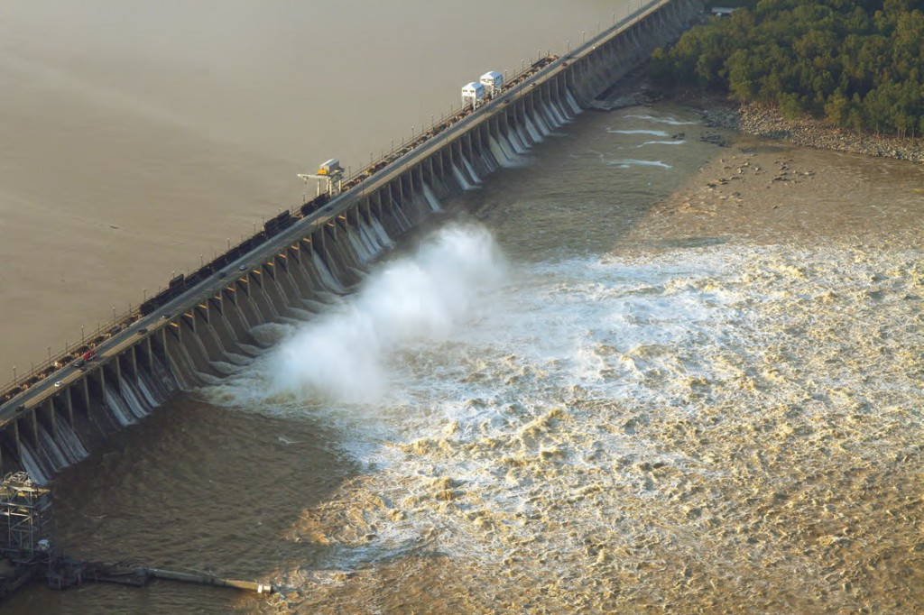 Conowingo dam after Tropical Storm Lee