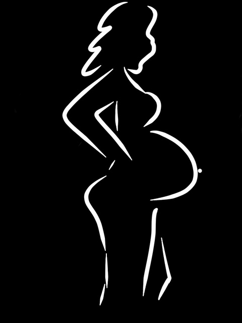 Pregnant woman drawing