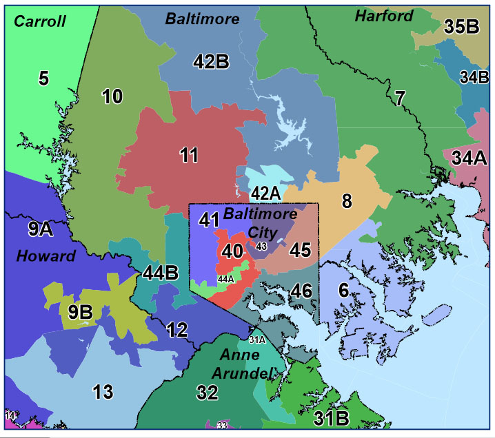 Baltimore area delegate districts