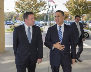Lt. Gov. Anthony Brown, right, and his running mate, Howard County Executive Ken Ulman