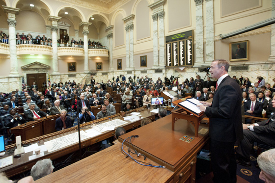 Gov. Martin O'Malley delivers the State of the State address Thursday.
