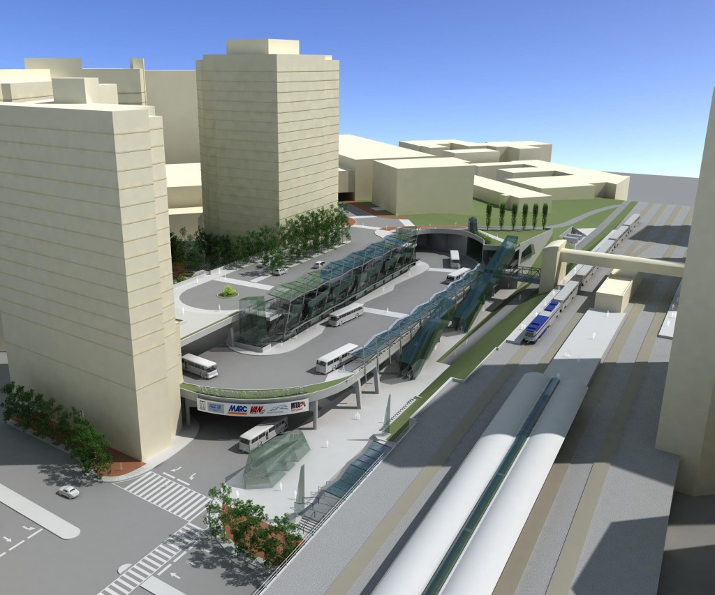 Artist's conception of Silver Spring Transit Center. 