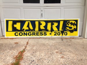 Vandalized Andy Harris sign in 2010