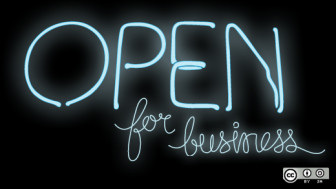 Open for business sign by opensourceway on flickr