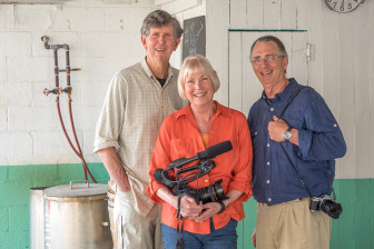 Tom Horton, Sandy Cannon, and David Harp, the documentary team. Bay Journal News Service. 