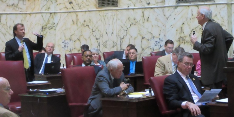 Sen. Jim Brochin left debates with Sen. Paul Pinsky on schools superintendent bill. 