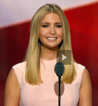 Ivanka Trump introduces her father. From a C-Span screen shot. 