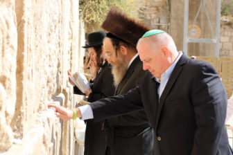 Gov. Larry Hogan prays at the Western Wall in Jerusalem. 