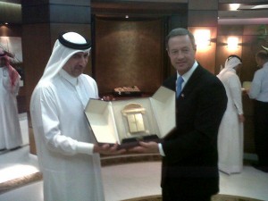 Gov. Martin O'Malley receives gift from one his Qatari hosts (who might be the deputy chairman of Barwa).