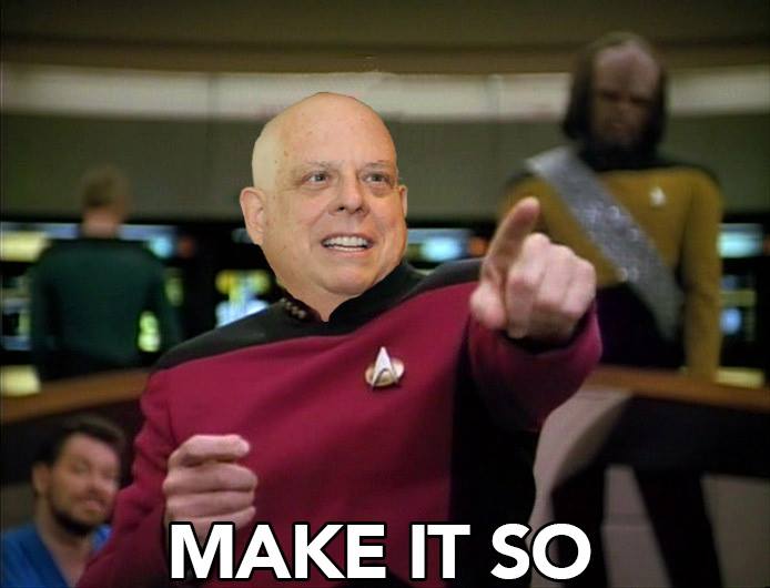 From Gov. Larry Hogan Facebook page, pre-Halloween. The guv as Captain Picard from Star Trek. 
