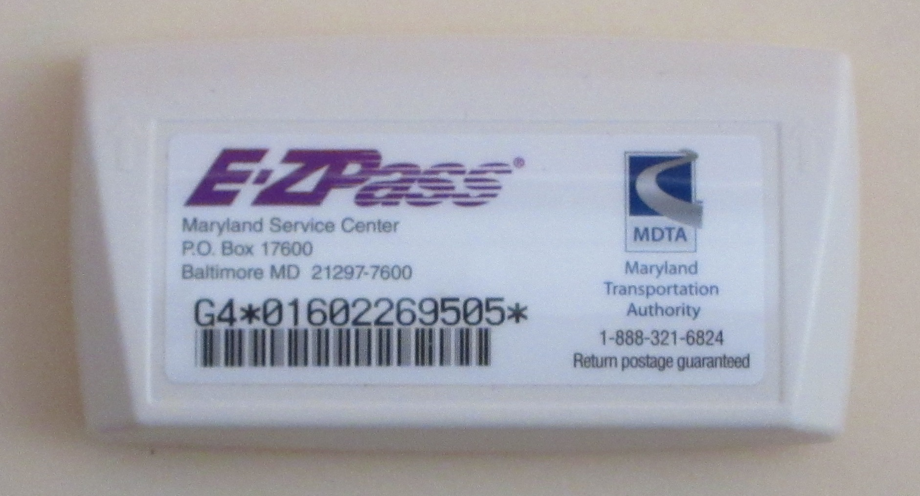 Replacing Maryland E-ZPass transponder is not so easy