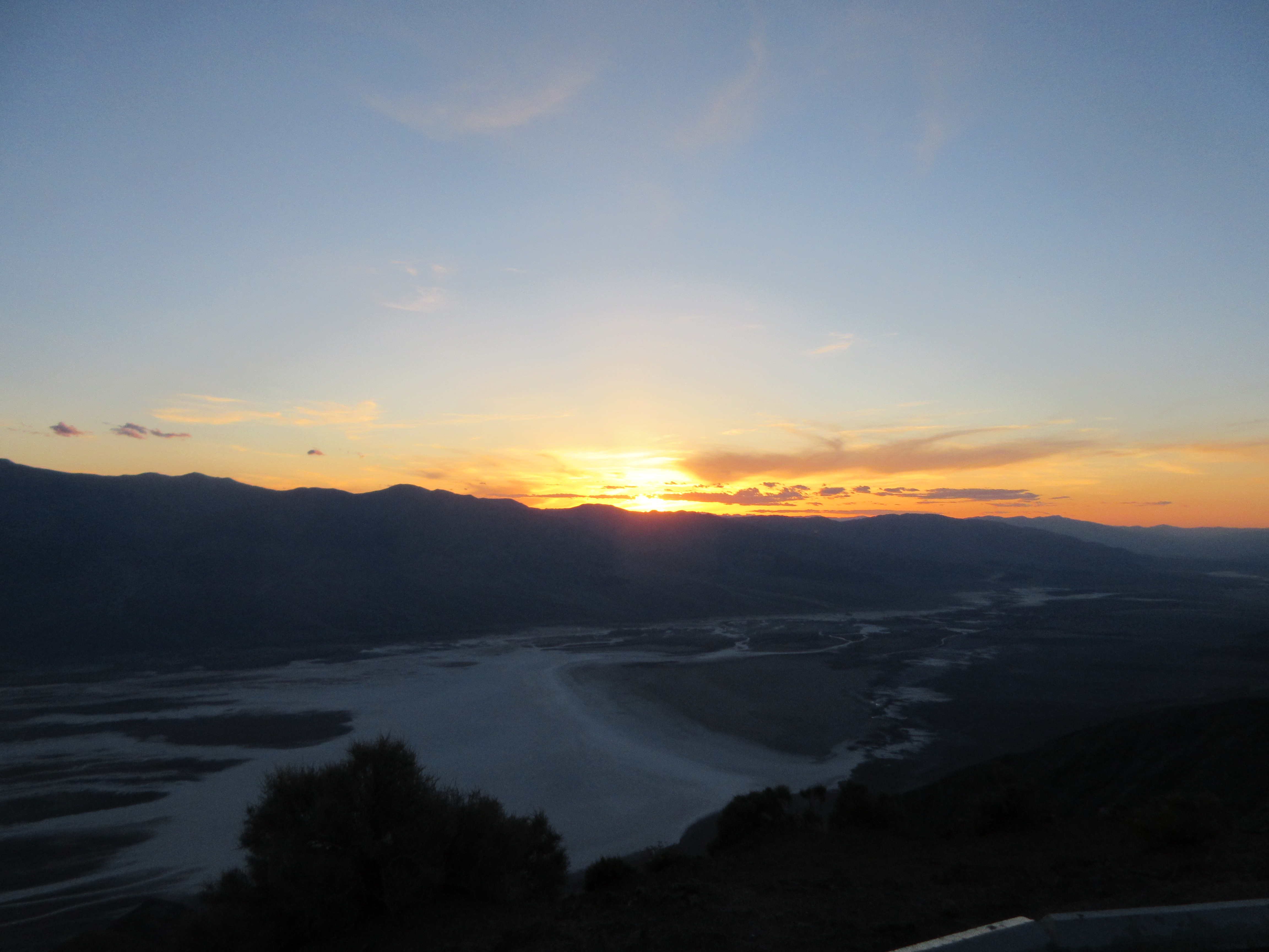 Sunset over the Paramint Mountains and Death Valley.