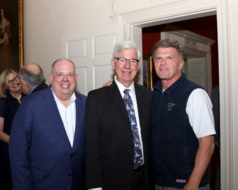 To celebrate the 150th anniversary of Government House, the governor's mansion in Annapolis, Gov. Larry Hogan was joined by two former governors: Parris Glendening and Bob Ehrlich. Governor's Office Photo.