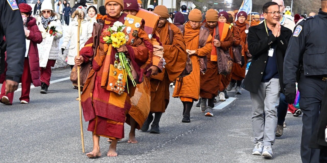 state roundup: monks ‘walk for peace’ to state capital; raskin visits ice facility;general assembly passes ban on ICE agreements